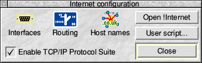 Hauptmenü der Netzwerkkonfiguration