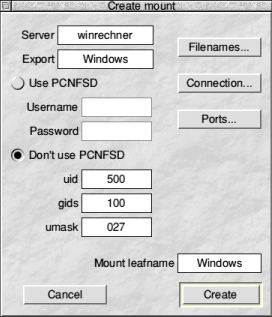 Server: winrechner, Export: Windows, uid: 500, gid: 100, umask: 027, Leafname: Windows